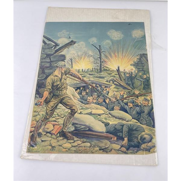 WW1 Capturing 18 Huns Patriotic Poster