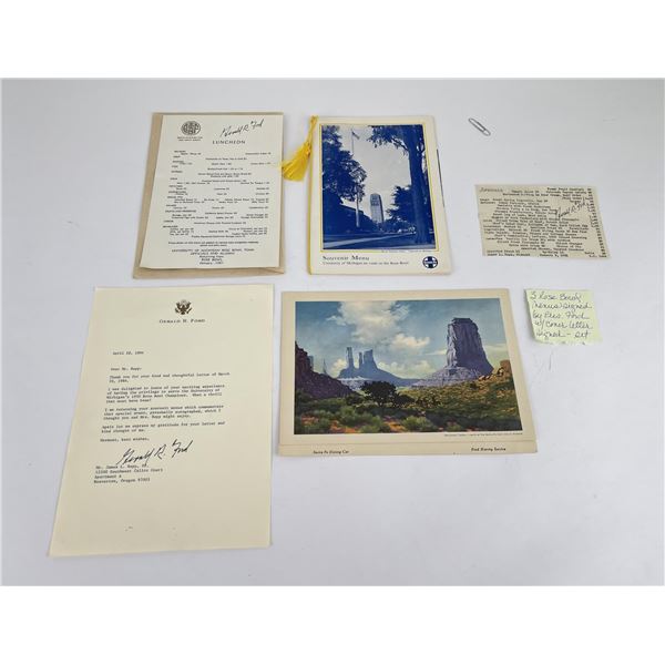President Gerald Ford Signed Rosebowl Menus