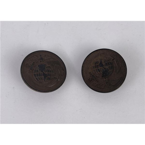 WW1 Original US Marine Corps Collar Discs