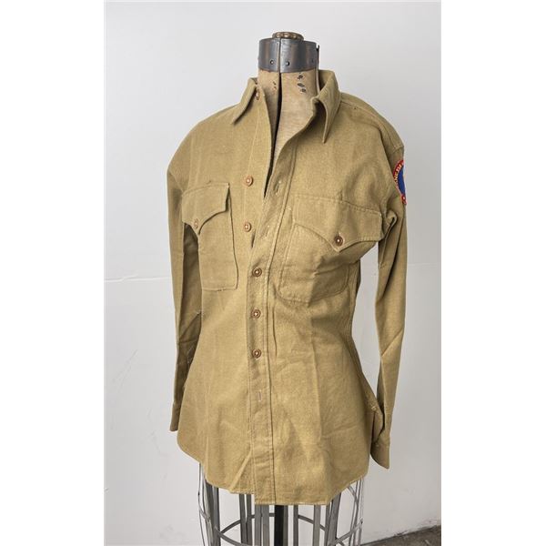 WW2 6th Div USMC Marine Corps Mustard Wool Shirt