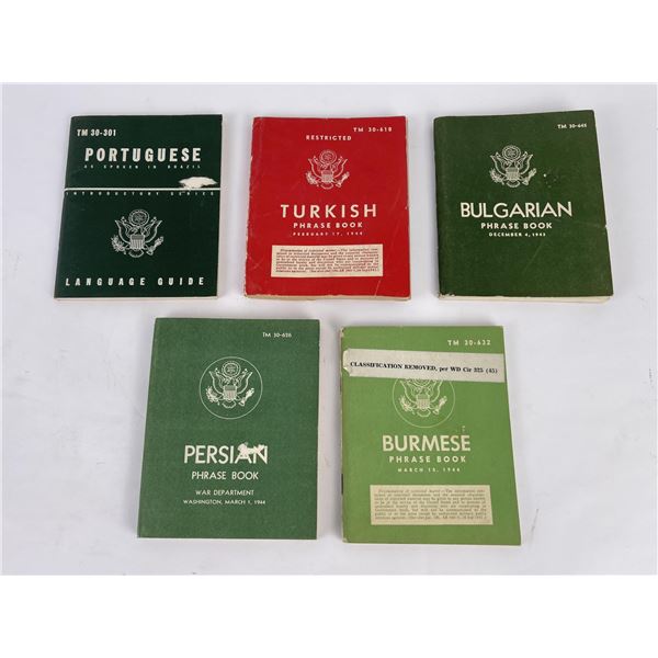 WW2 Persian Burmese Turkish Phrase Books