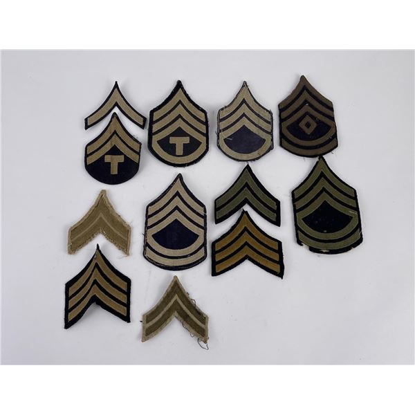 12 WW2 US Army Assorted Chevrons