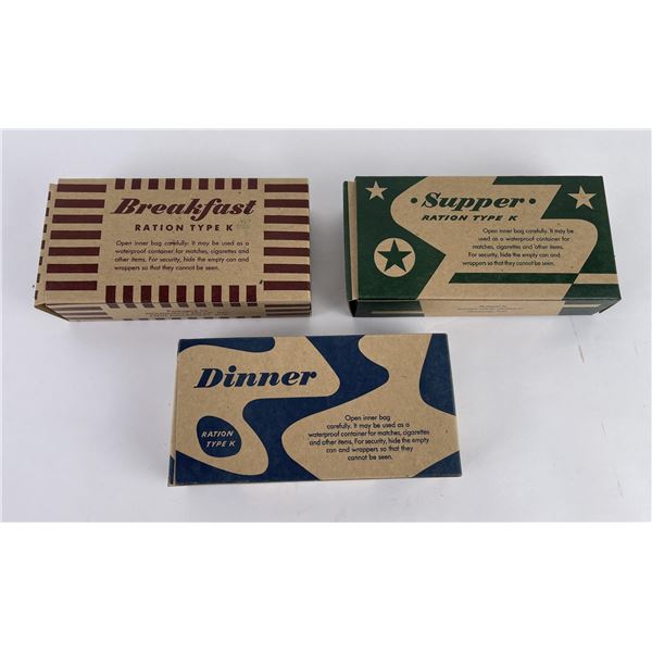 Reproduction Set of WW2 K Ration Boxes Camo