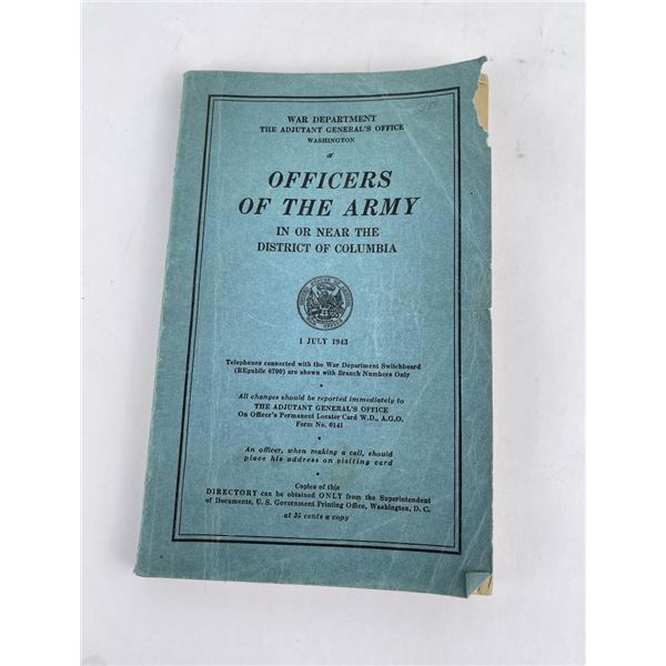 Officers of the Army Washington DC 1943