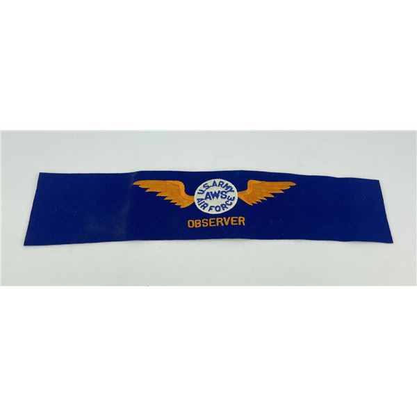 WW2 US Army Air Force AWS Arm Band Observer