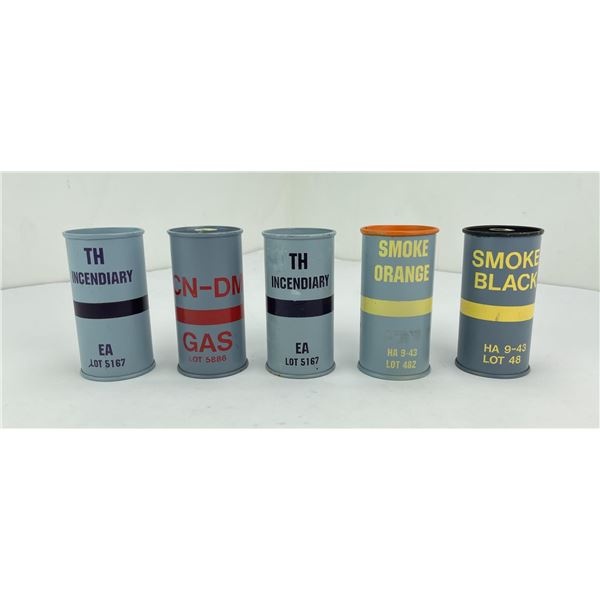 Group of Gas Grenade Bodies Inert