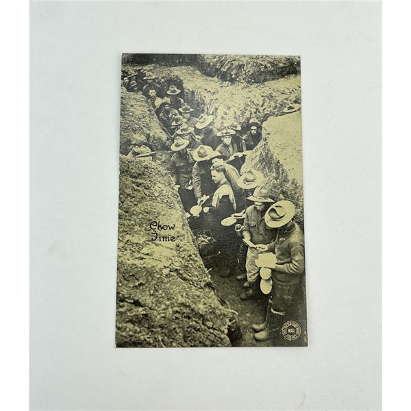 WW1 Doughboy Chow Time Trench Postcard