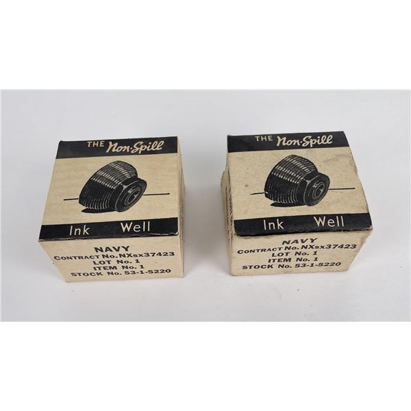 Pair of WW2 Inkwells US Navy Deadstock