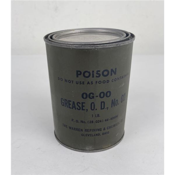 WW2 US Army OG-00 Grease 1lb Can