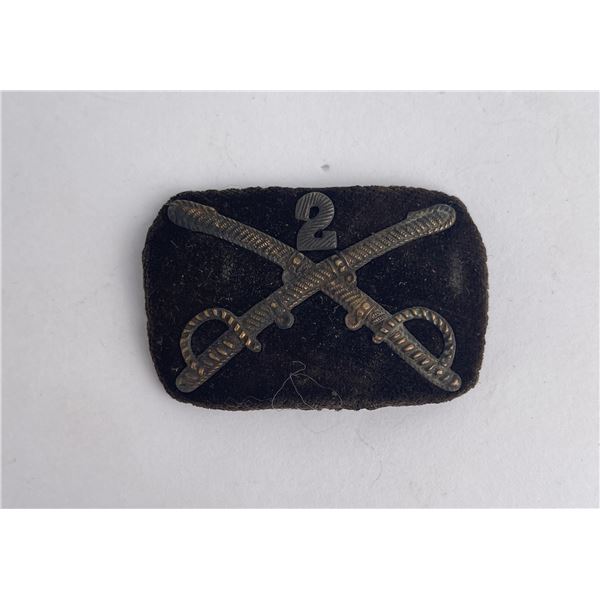 Civil War 2nd Cavalry Officers Hat Badge