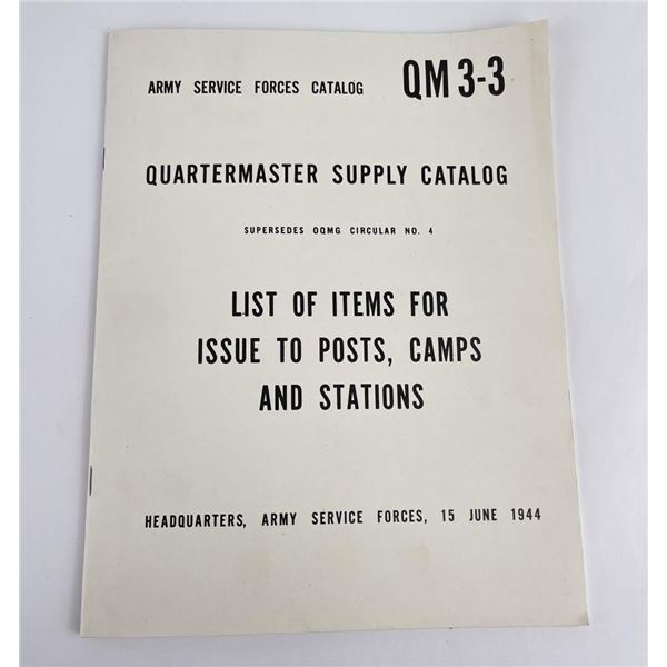 Quartermaster Supply Catalog QM 3-3