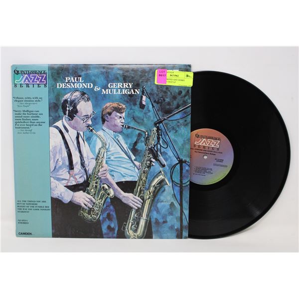 PAUL DESMOND AND GERRY MULLIGAN JAZZ LP