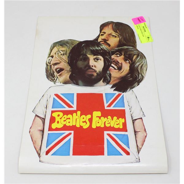 1970 BEATLES FOREVER FAN STICKER LARGE