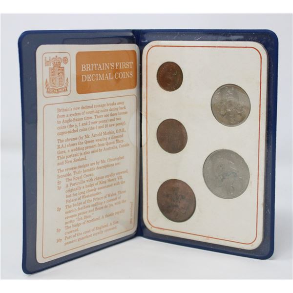 1968-1971 BRITAIN FIRST DECIMAL COIN SET IN