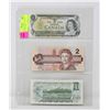 Image 1 : X3 1973-1986 CANADA $1 AND $2 DOLLAR BANK NOTES