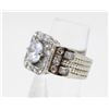 Image 2 : FANCY SILVERPLATE CUBIC ZIRCONIA DIAMOND RING, NEW