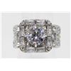 FANCY SILVERPLATE CUBIC ZIRCONIA DIAMOND RING, NEW