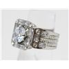 Image 2 : FANCY SILVERPLATE CUBIC ZIRCONIA DIAMOND RING, NEW