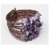 Image 1 : 34" NATURAL AMETHYST GEMSTONE BRACELET