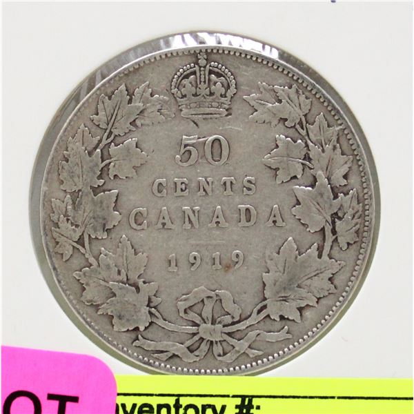 1919 SILVER CANADIAN 50 PIECE