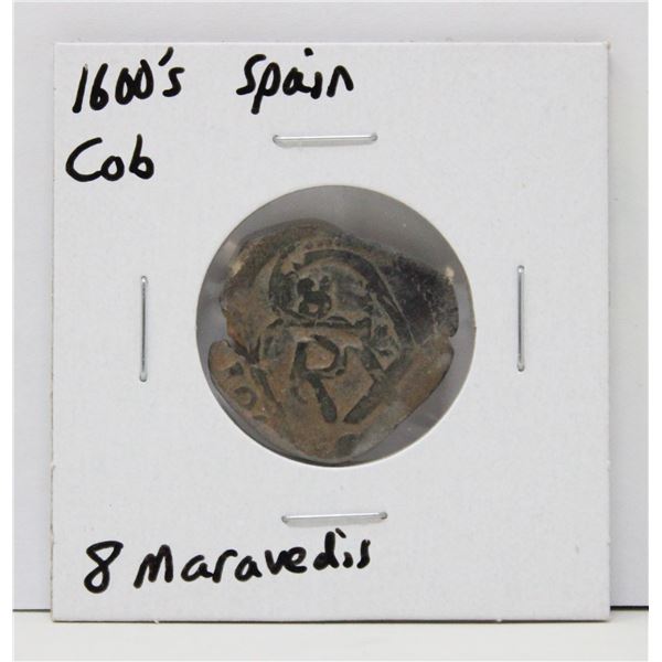 1600'S SPANISH COB, 8 MARAVEDIS COIN