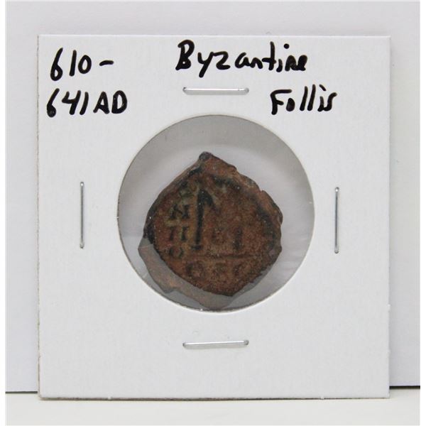 610-641 AD ANCIENT BYZANTINE EMPIRE FOLLIS COIN