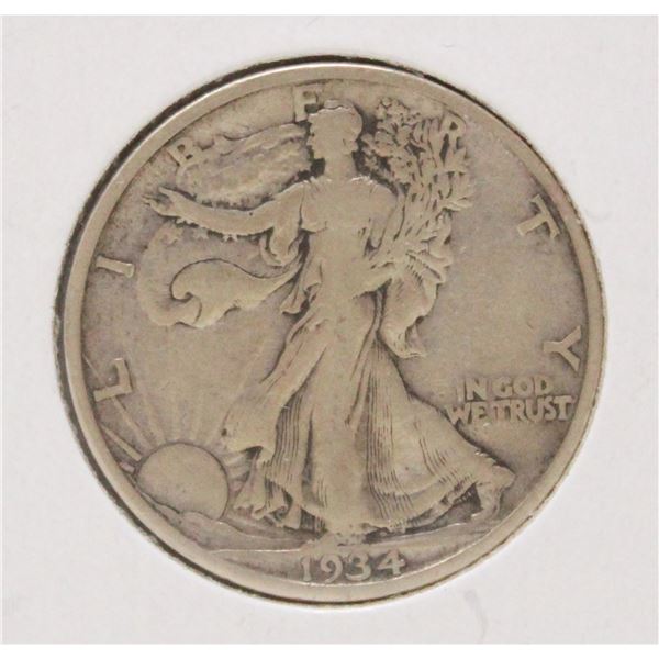 1934 SILVER USA WALKING LIBERTY 50 CENTS COIN