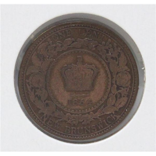 1864 NEW BRUNSWICK ONE CENT COIN