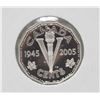 Image 1 : 1945-2005 SILVER CANADA WWII COMMEM. 5c PROOF