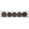 Image 1 : x5 LOT OF ANCIENT INDIA 1/2 RUPEE COINS