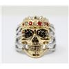 Image 1 : SIZE 12 SKULL & BONES METAL RING, NEW CONDITION