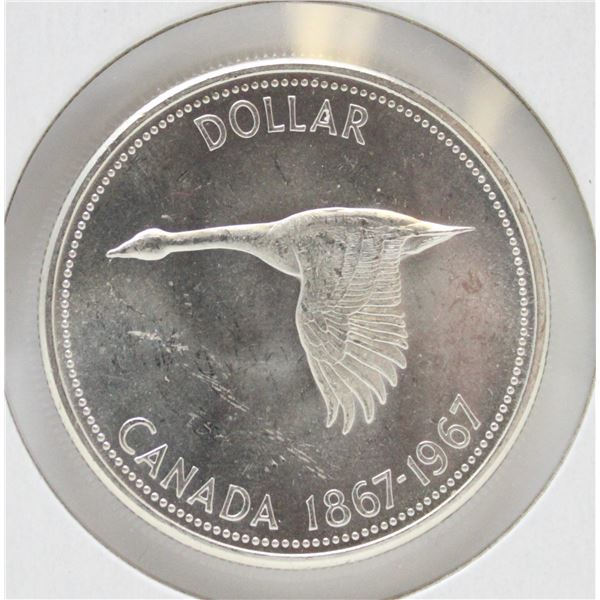 1867-1967 SILVER CANADA CENTENNIAL GOOSE $1 COIN