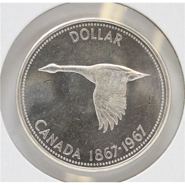 1867-1967 SILVER CANADA CENTENNIAL GOOSE $1 COIN