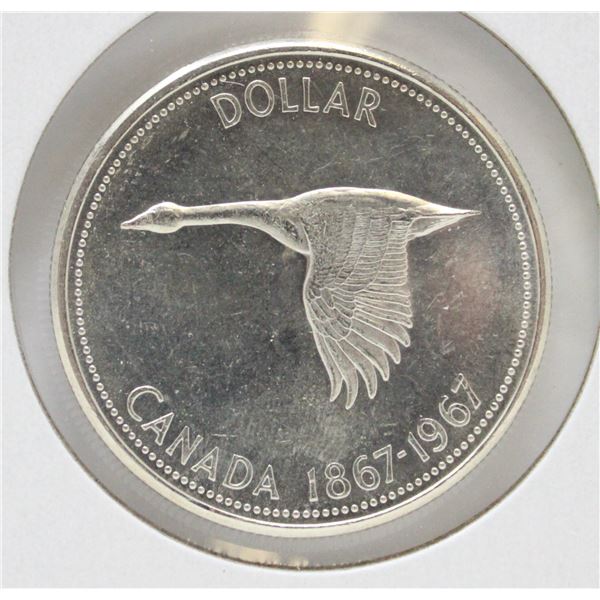 1867-1967 SILVER CANADA CENTENNIAL GOOSE $1 COIN