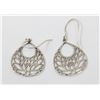 Image 1 : SOLID .925 SILVER LEAF STYLE EARRINGS