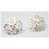 Image 1 : SOLID .925 SILVER FLOWER STYLE EARRINGS