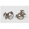 Image 1 : SOLID .925 SILVER DRAGON EARRINGS