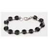 Image 1 : SOLID .925 SILVER GEMSTONE BRACELET, 19.0g