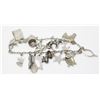 Image 1 : SOLID .925 SILVER MISC. CHARM BRACELET, 21.7g