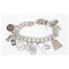 Image 1 : SOLID .925 SILVER MISC. CHARM BRACELET, 35.5g