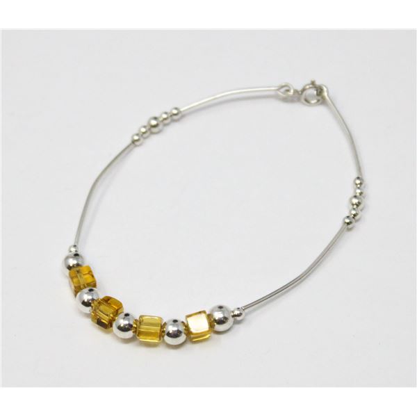 SOLID .925 SILVER BEAD STYLE BRACELET