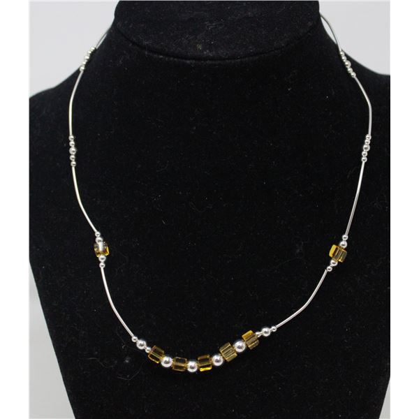 16  SOLID .925 SILVER BEAD STYLE NECKLACE