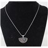 SOLID .925 SILVER GEMSTONE DESIGN PENDANT/CHAIN