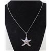 SOLID .925 SILVER STAR FISH PENDANT AND CHAIN