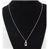 Image 1 : SOLID .925 SILVER DIAMOND PENDANT AND CHAIN