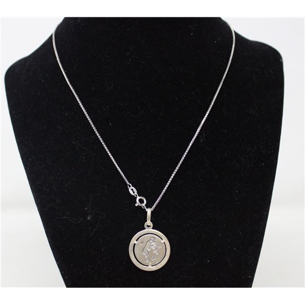 SOLID .925 SILVER RAM PENDANT AND CHAIN