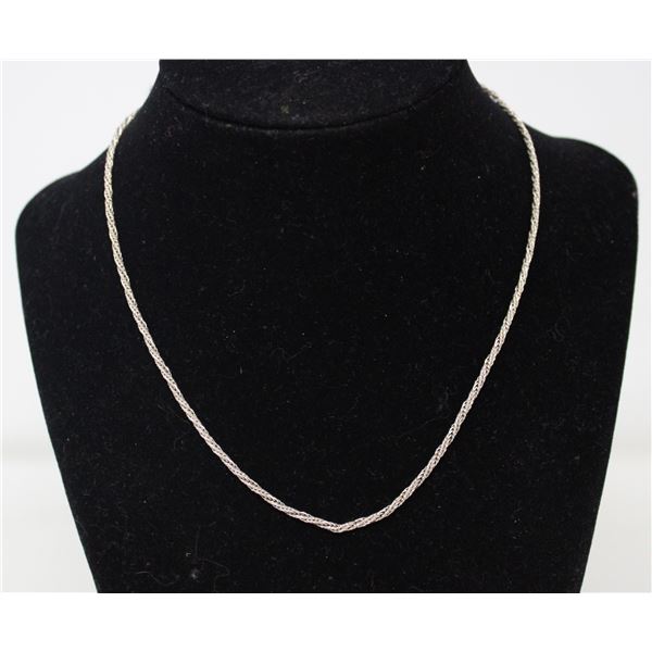 15  SOLID .925 SILVER ROPE STYLE NECKLACE CHAIN