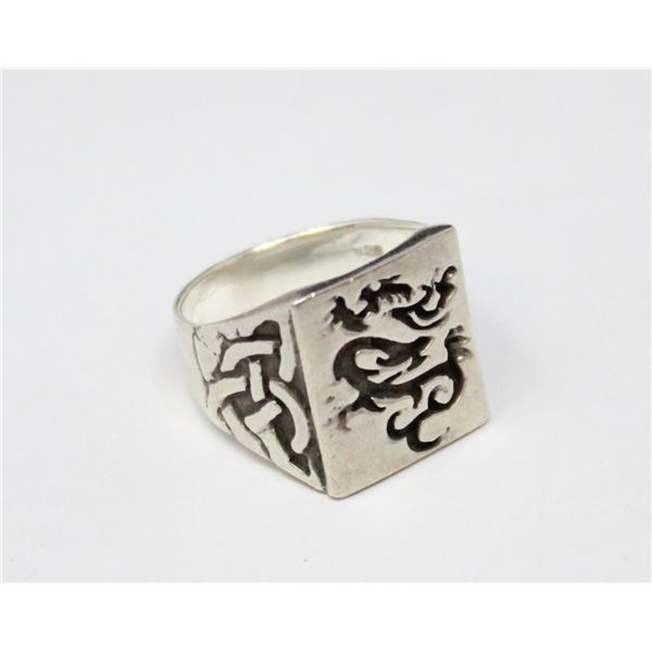 SOLID .925 SILVER DRAGON CELTIC KNOT STYLE RING