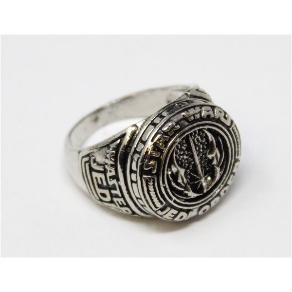 .925 SILVER STAMPED STAR WARS JEDI ORDER RING, NEW