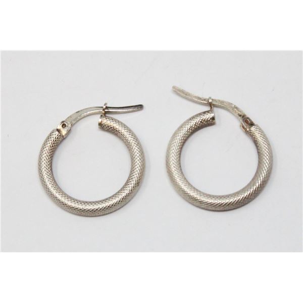 SOLID .925 SILVER HOOP STYLE EARRINGS